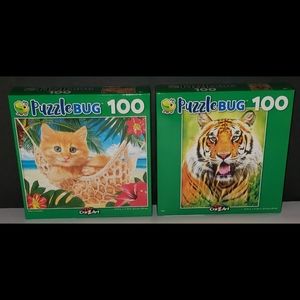 NIB 2 PuzzleBug 100 Piece Puzzles